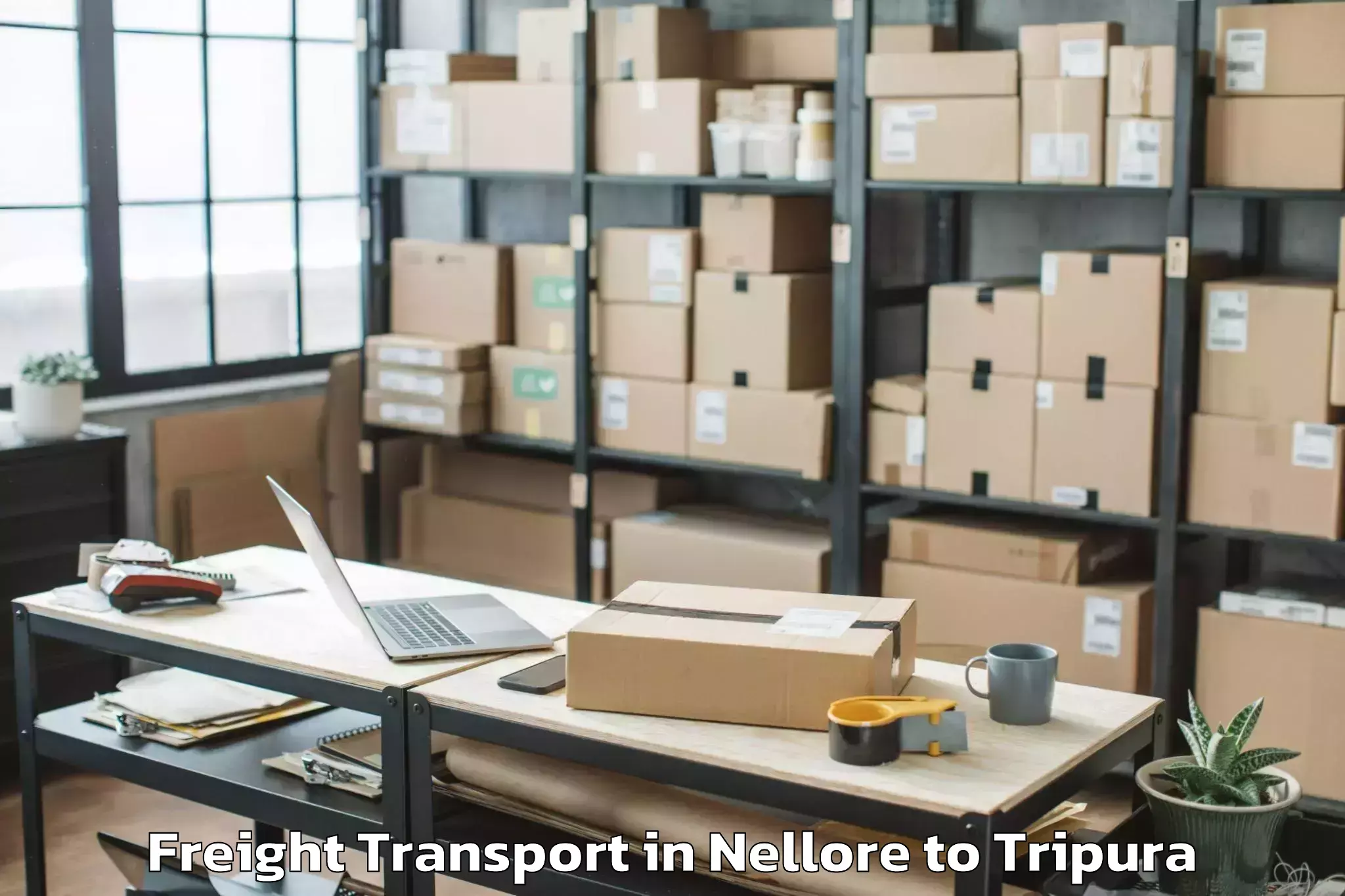 Professional Nellore to Teliamura Freight Transport